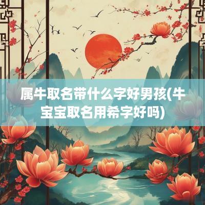 属牛取名带什么字好男孩(牛宝宝取名用希字好吗)