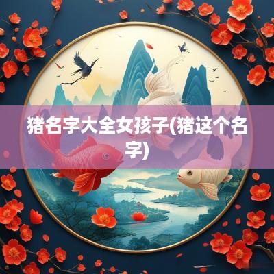 猪名字大全女孩子(猪这个名字)