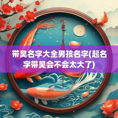 带昊名字大全男孩名字(起名字带昊会不会太大了)