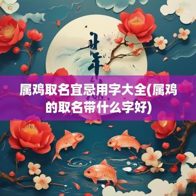 属鸡取名宜忌用字大全(属鸡的取名带什么字好)