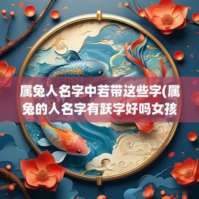 属兔人名字中若带这些字(属兔的人名字有跃字好吗女孩)