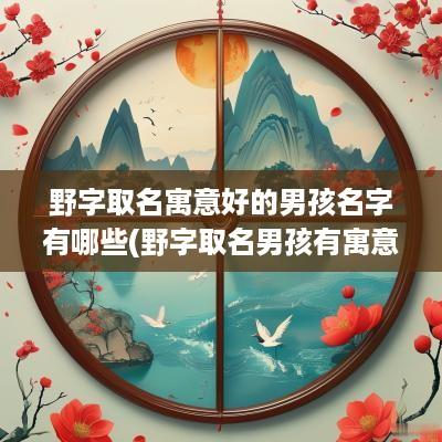 野字取名寓意好的男孩名字有哪些(野字取名男孩有寓意)