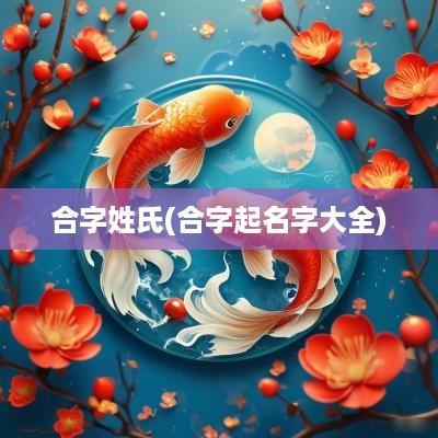 合字姓氏(合字起名字大全)