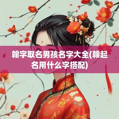 翰字取名男孩名字大全(翰起名用什么字搭配)