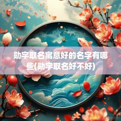 勋字取名寓意好的名字有哪些(勋字取名好不好)