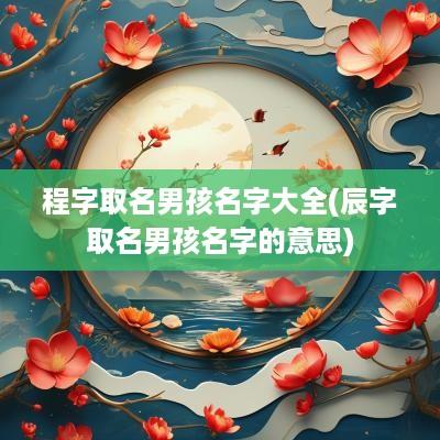 程字取名男孩名字大全(辰字取名男孩名字的意思)