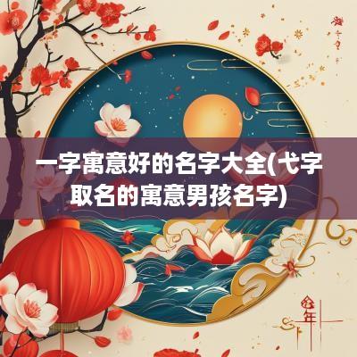 一字寓意好的名字大全(弋字取名的寓意男孩名字)