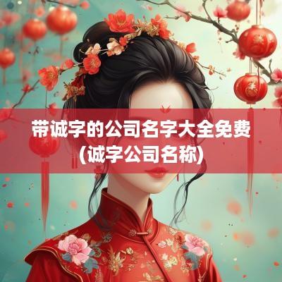 带诚字的公司名字大全免费(诚字公司名称)