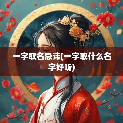 一字取名忌讳(一字取什么名字好听)
