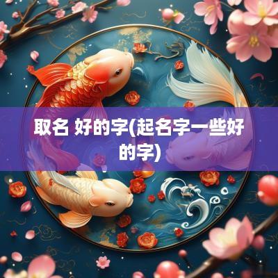 取名 好的字(起名字一些好的字)