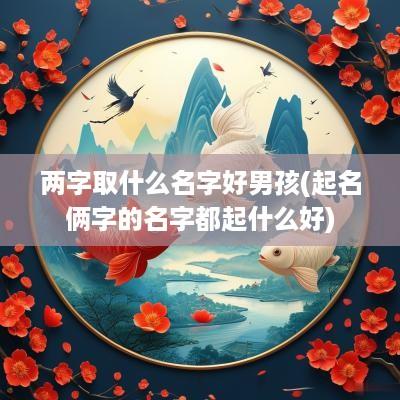 两字取什么名字好男孩(起名俩字的名字都起什么好)