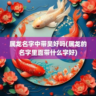 属龙名字中带昊好吗(属龙的名字里面带什么字好)