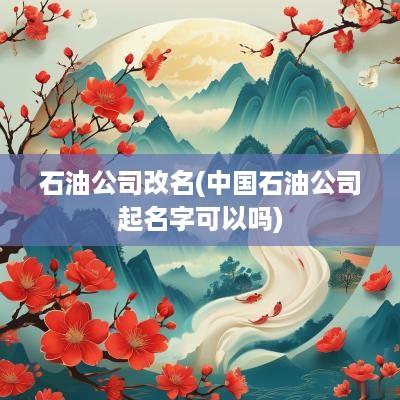 石油公司改名(中国石油公司起名字可以吗)