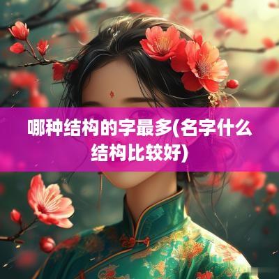 哪种结构的字最多(名字什么结构比较好)