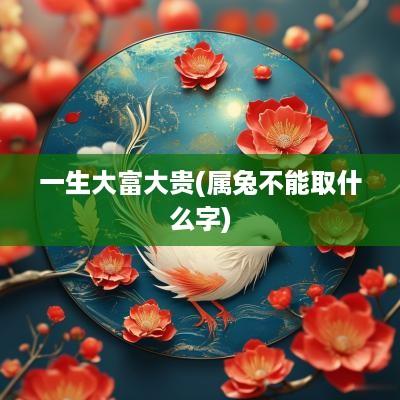 一生大富大贵(属兔不能取什么字)