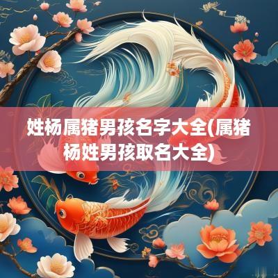 姓杨属猪男孩名字大全(属猪杨姓男孩取名大全)