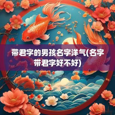 带君字的男孩名字洋气(名字带君字好不好)