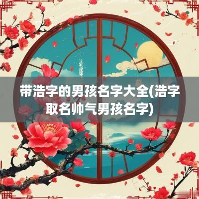 带浩字的男孩名字大全(浩字取名帅气男孩名字)
