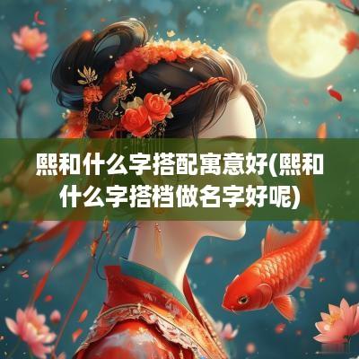 熙和什么字搭配寓意好(熙和什么字搭档做名字好呢)