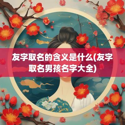 友字取名的含义是什么(友字取名男孩名字大全)