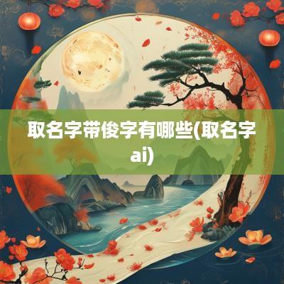 取名字带俊字有哪些(取名字ai)