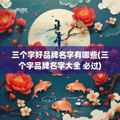 三个字好品牌名字有哪些(三个字品牌名字大全 必过)