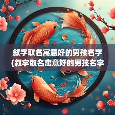 叙字取名寓意好的男孩名字(叙字取名寓意好的男孩名字大全)