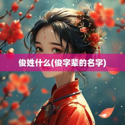 俊姓什么(俊字辈的名字)