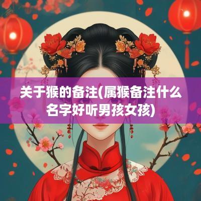 关于猴的备注(属猴备注什么名字好听男孩女孩)