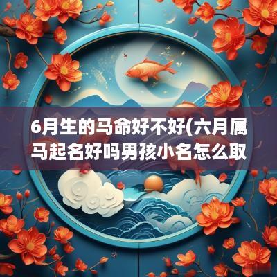 6月生的马命好不好(六月属马起名好吗男孩小名怎么取)