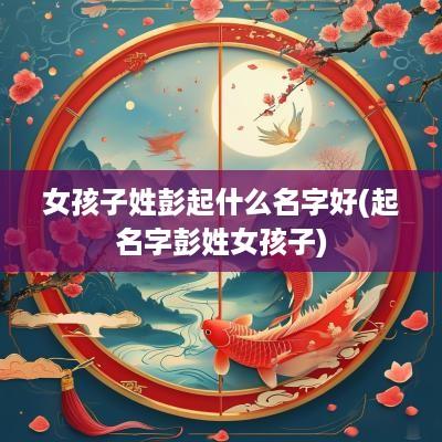 女孩子姓彭起什么名字好(起名字彭姓女孩子)