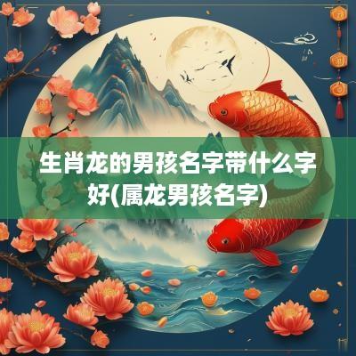 生肖龙的男孩名字带什么字好(属龙男孩名字)