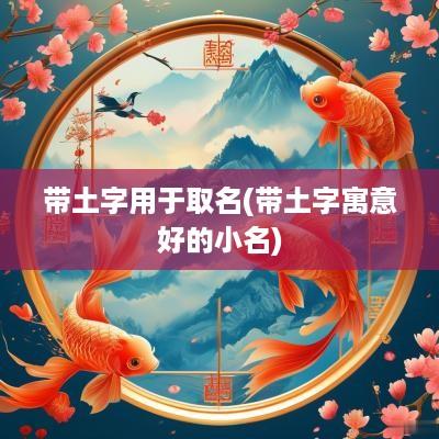 带土字用于取名(带土字寓意好的小名)