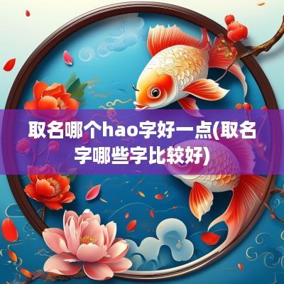 取名哪个hao字好一点(取名字哪些字比较好)