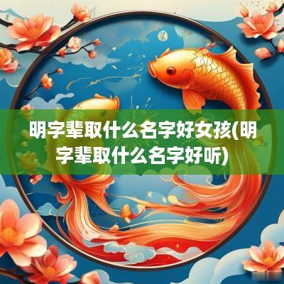 明字辈取什么名字好女孩(明字辈取什么名字好听)