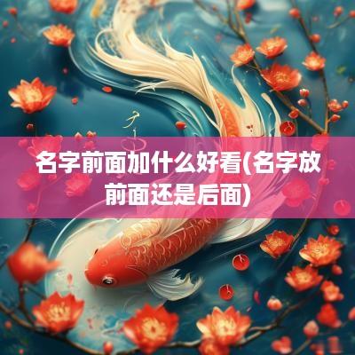 名字前面加什么好看(名字放前面还是后面)