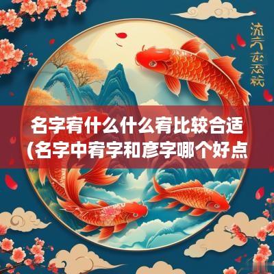 名字宥什么什么宥比较合适(名字中宥字和彦字哪个好点)