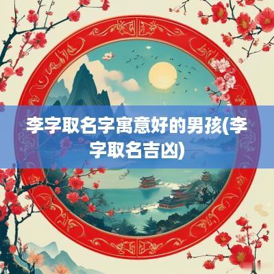 李字取名字寓意好的男孩(李字取名吉凶)