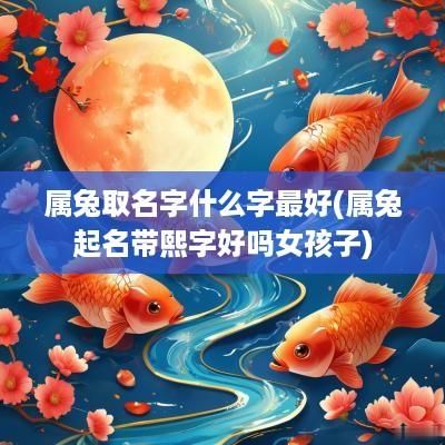 属兔取名字什么字最好(属兔起名带熙字好吗女孩子)