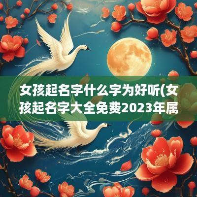 女孩起名字什么字为好听(女孩起名字大全免费2025年属兔)