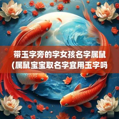 带玉字旁的字女孩名字属鼠(属鼠宝宝取名字宜用玉字吗女孩子)