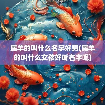 属羊的叫什么名字好男(属羊的叫什么女孩好听名字呢)
