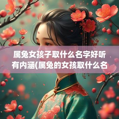 属兔女孩子取什么名字好听有内涵(属兔的女孩取什么名字最好)