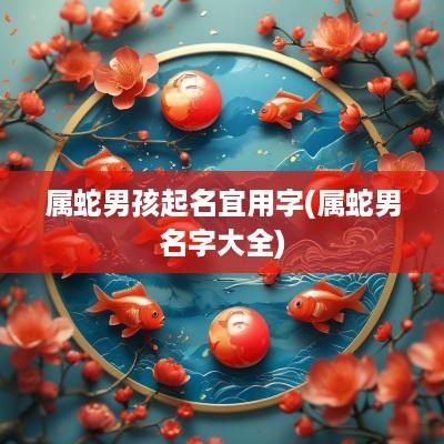 属蛇男孩起名宜用字(属蛇男名字大全)