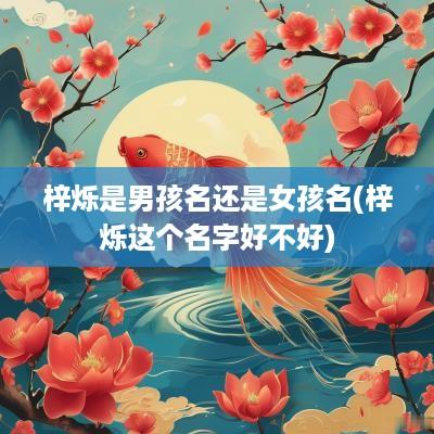 梓烁是男孩名还是女孩名(梓烁这个名字好不好)