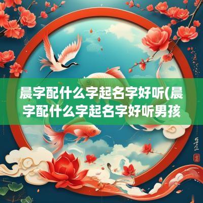 晨字配什么字起名字好听(晨字配什么字起名字好听男孩)