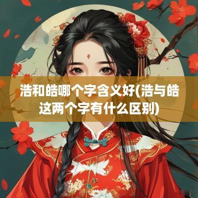 浩和皓哪个字含义好(浩与皓这两个字有什么区别)