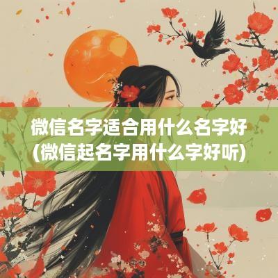 微信名字适合用什么名字好(微信起名字用什么字好听)