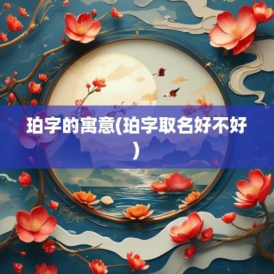 珀字的寓意(珀字取名好不好)