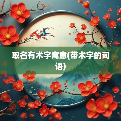 取名有术字寓意(带术字的词语)